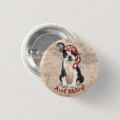Badge Rond 2,50 Cm Pirate de Boston Terrier (Devant & derrière)