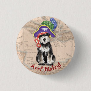 Badge Rond 2,50 Cm Pirate de Schnauzer miniature