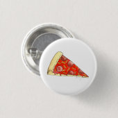 Badge Rond 2,50 Cm Pizza Party Fromage Pepperoni Pie tranche Pizzeria (Devant & derrière)