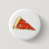 Badge Rond 2,50 Cm Pizza Party Fromage Pepperoni Pie tranche Pizzeria (Devant)
