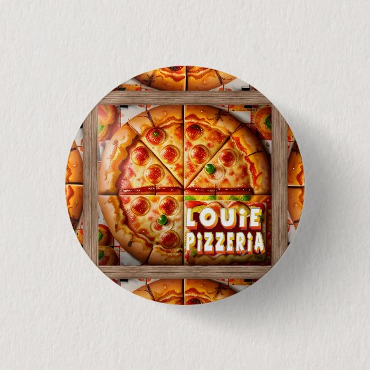 Badge Rond 2,50 Cm Pizza Pizzeria Design (Devant)