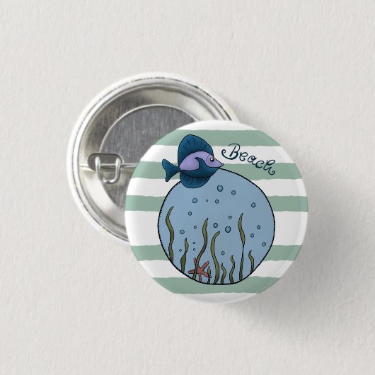 Badge Rond 2,50 Cm Plage (Devant & derrière)
