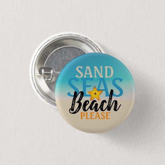 Badge Rond 2,50 Cm Plage de sable de Starfish (Devant & derrière)