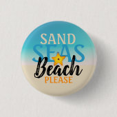 Badge Rond 2,50 Cm Plage de sable de Starfish (Devant)