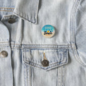 Badge Rond 2,50 Cm Plage de sable de Starfish (En situation)