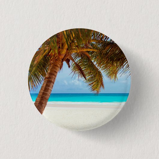 Badge Rond 2,50 Cm Plage Tropicale Relaxante Palm Scene (Devant)