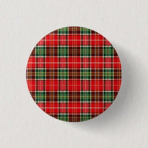 Badge Rond 2,50 Cm Plaid de Noël traditionnel