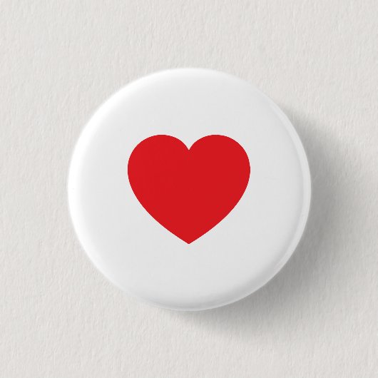 Badge Rond 2,50 Cm Plain Modern White Red Love Heart Graphic (Devant)