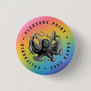 Badge Rond 2,50 Cm Plaisir Point, Père Noël Cruz Octopus
