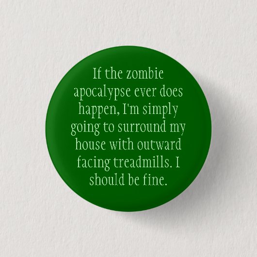 Badge Rond 2,50 Cm Plan d'apocalypse de zombi (Devant)