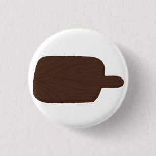 Badge Rond 2,50 Cm Planche à découper en bois sombre rustique Décor d