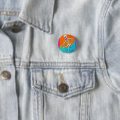 Badge Rond 2,50 Cm Planche à roulettes squelette (En situation)