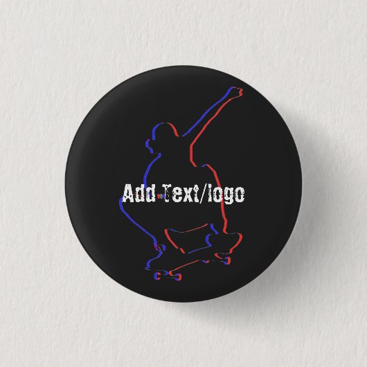 Badge Rond 2,50 Cm Planches à roulettes | Silhouette | Personnaliser  (Devant)