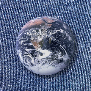 Badge Rond 2,50 Cm Planète Terre Blue Marble