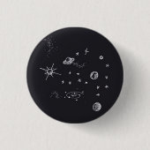 Badge Rond 2,50 Cm Planètes de l'espace (Devant)