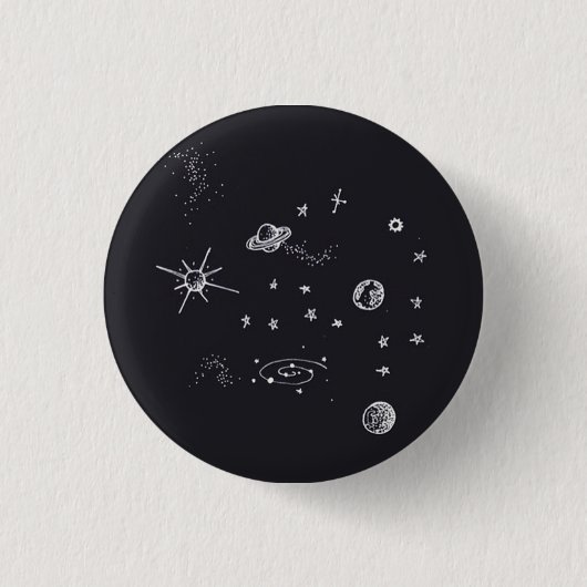 Badge Rond 2,50 Cm Planètes de l'espace (Devant)