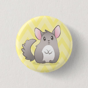 Badge Rond 2,50 Cm Plaque 3,2cm Chinchilla Jaune