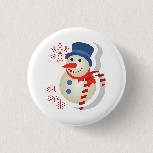 Badge Rond 2,50 Cm Plaque de marionnette de neige (Devant)