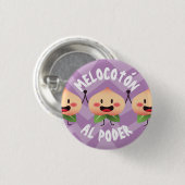 Badge Rond 2,50 Cm Plaque Pêche en pouvant (Peach Power) (Devant & derrière)