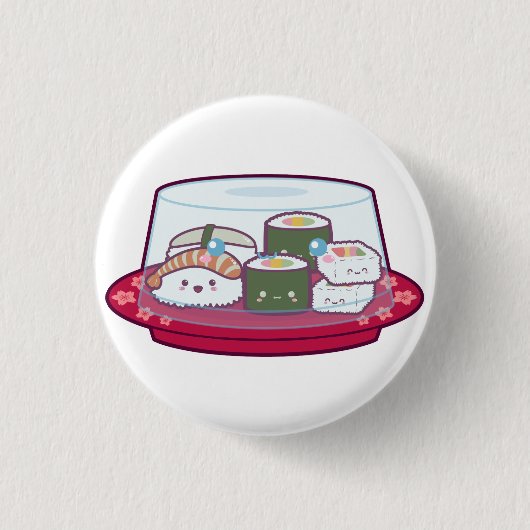 Badge Rond 2,50 Cm Plat de sushi de Kawaii (Devant)