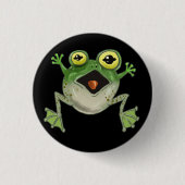Badge Rond 2,50 Cm Plat ! Grenouille sotte (Devant)