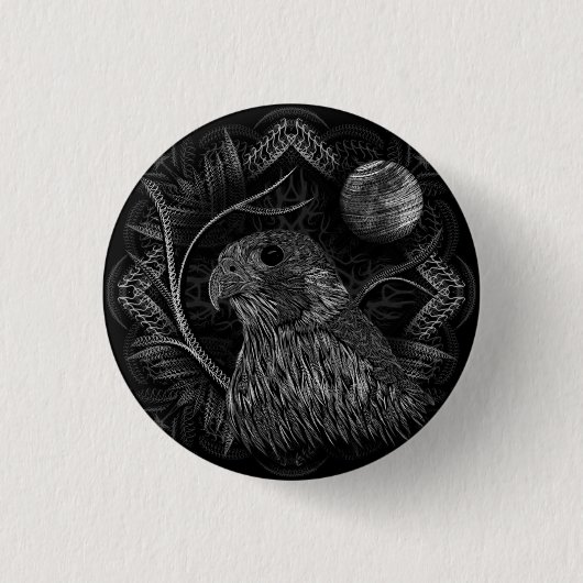 Badge Rond 2,50 Cm Pleine lune de faucon (Devant)