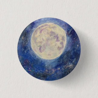 Badge Rond 2,50 Cm Pleine Lune Nuit Céleste Maureen Girard Unive