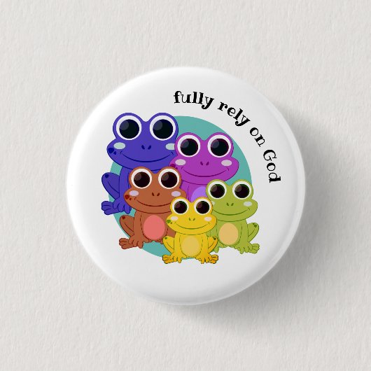Badge Rond 2,50 Cm PLEINEMENT COMPTER SUR DIEU Christian (Devant)