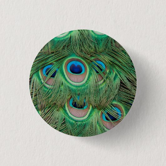 Badge Rond 2,50 Cm Plumage de paon (Devant)