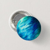 Badge Rond 2,50 Cm Plume Abstrait Bleu Vert (Devant & derrière)