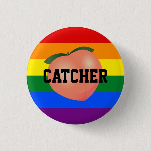 Badge Rond 2,50 Cm Pocher Emoji Gay en bas (Devant)