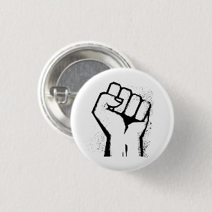 Badge Rond 2,50 Cm Poing blanc
