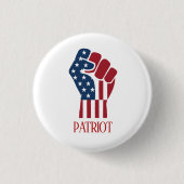 Badge Rond 2,50 Cm Poing Serré Patriotique (Devant)