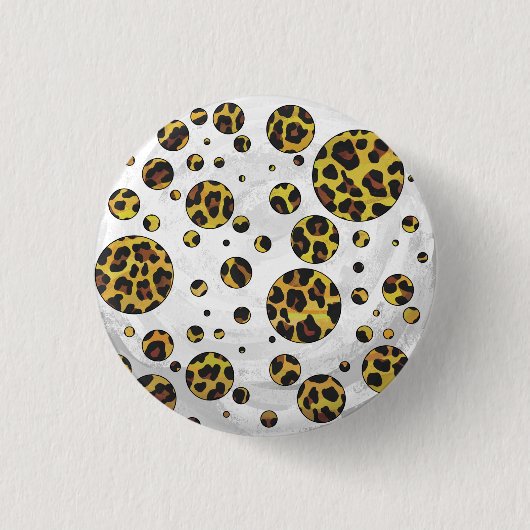 Badge Rond 2,50 Cm Pointe Leopard Brown et Jaune (Devant)