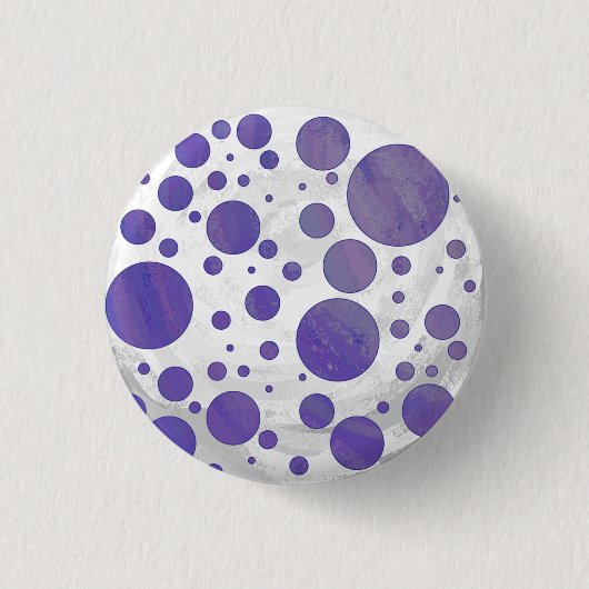 Badge Rond 2,50 Cm Pointe Polka Smear Blueberry (Devant)