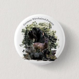Badge Rond 2,50 Cm Pointer à poil dur allemand