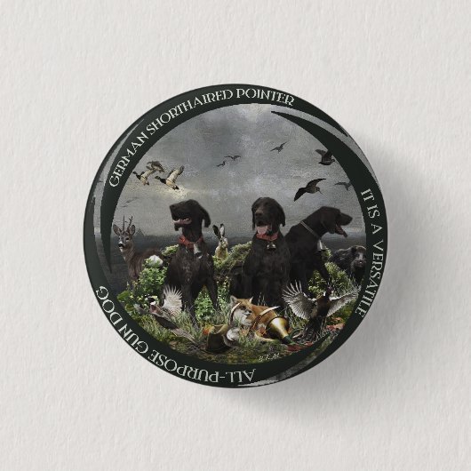 Badge Rond 2,50 Cm Pointeurs allemands à poils courts (Devant)