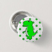 Badge Rond 2,50 Cm Pois verts Dinosaures verts (Devant & derrière)