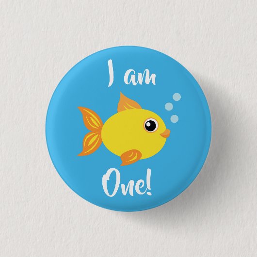 Badge Rond 2,50 Cm Poisson Anniversaire sous la mer (Devant)