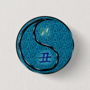 Badge Rond 2,50 Cm Poissons & Bœuf d'eau