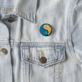 Badge Rond 2,50 Cm Poissons & Dragon de Feu (En situation)