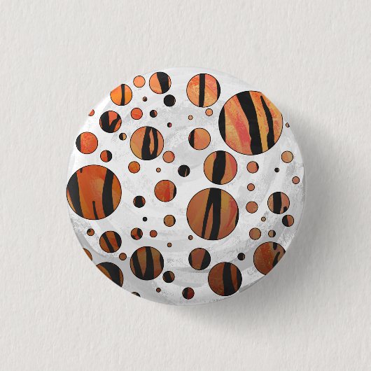 Badge Rond 2,50 Cm Polis Dot Tiger Hot orange et noir (Devant)