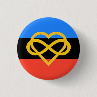 Badge Rond 2,50 Cm Polyamory Pride Button (Infinity Heart)