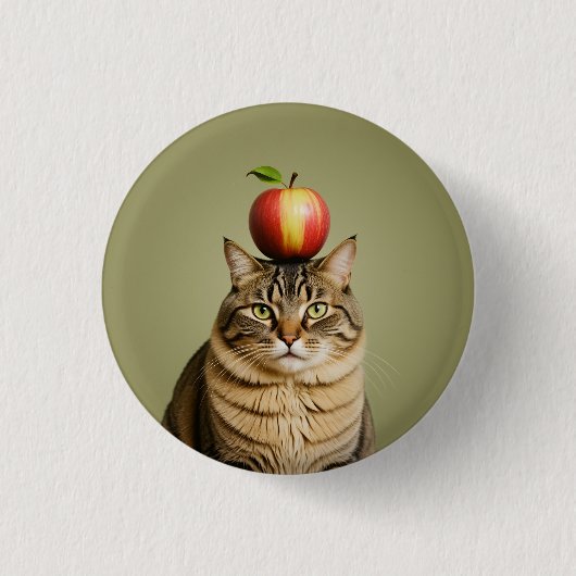 Badge Rond 2,50 Cm Pomme de chat (Devant)
