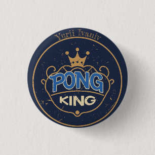 Badge Rond 2,50 Cm Pong King bleu