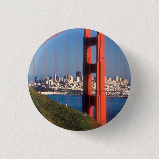 Badge Rond 2,50 Cm Pont Golden Gate (Devant)