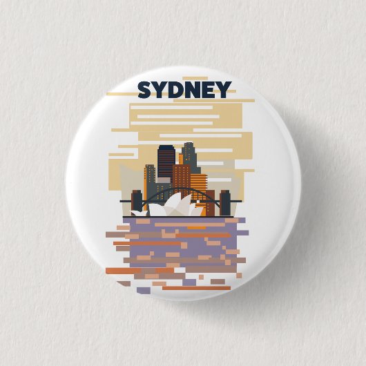 Badge Rond 2,50 Cm Port de Sydney (Devant)
