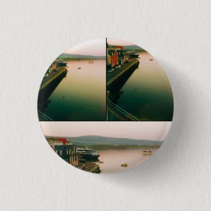 Badge Rond 2,50 Cm Port de Tobermory, île de Mull, Écosse