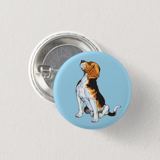 Badge Rond 2,50 Cm porte - clé beagle (Devant & derrière)