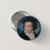 Badge Rond 2,50 Cm Portrait classique de Beethoven (Devant & derrière)